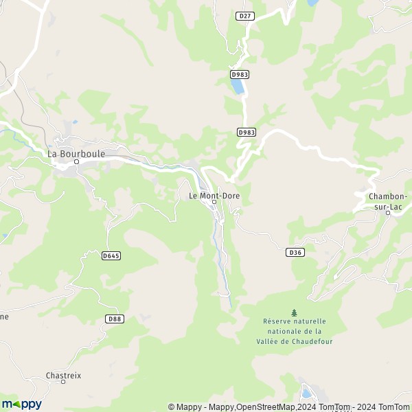 De kaart voor de stad Le Mont-Dore 63240