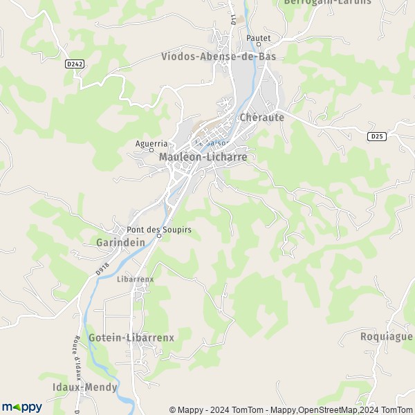 De kaart voor de stad Mauléon-Licharre 64130