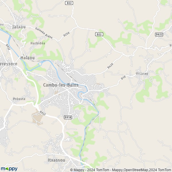 De kaart voor de stad Cambo-les-Bains 64250