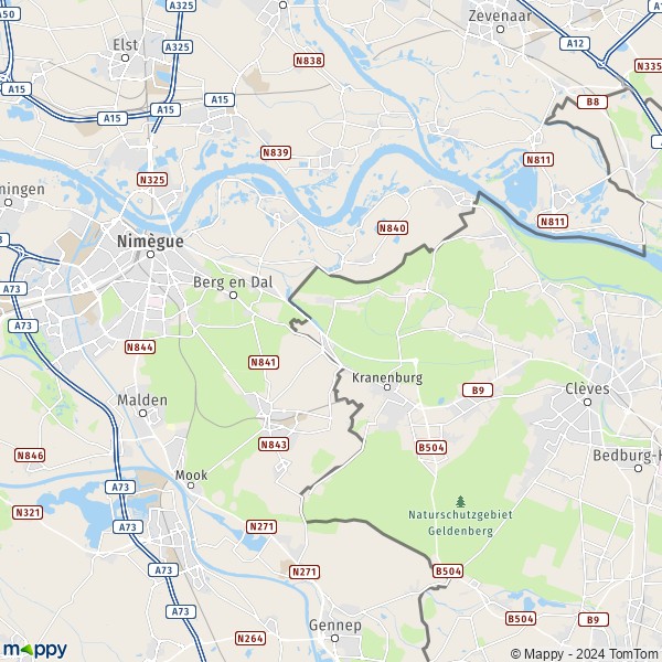 Plattegrond Berg en Dal : kaart van Berg en Dal (6561) en praktische info