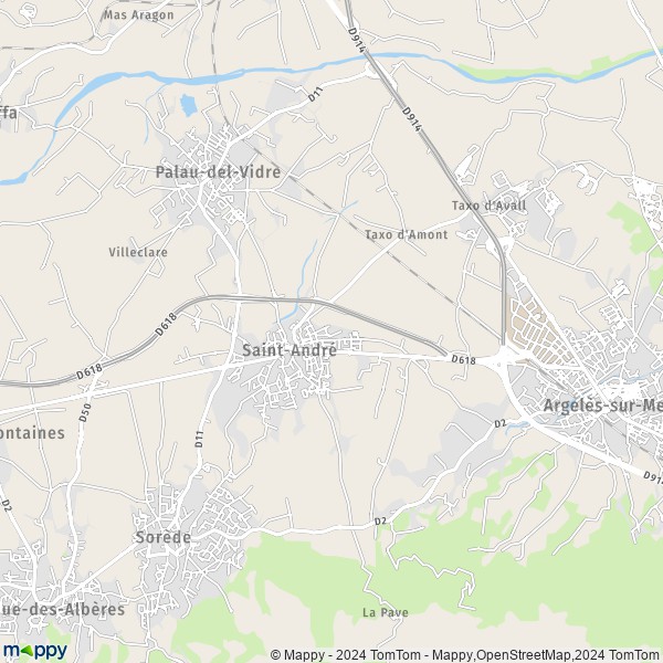 De kaart voor de stad Saint-André 66690