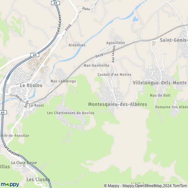 De kaart voor de stad Montesquieu-des-Albères 66740
