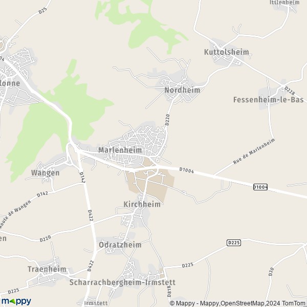 De kaart voor de stad Marlenheim 67520