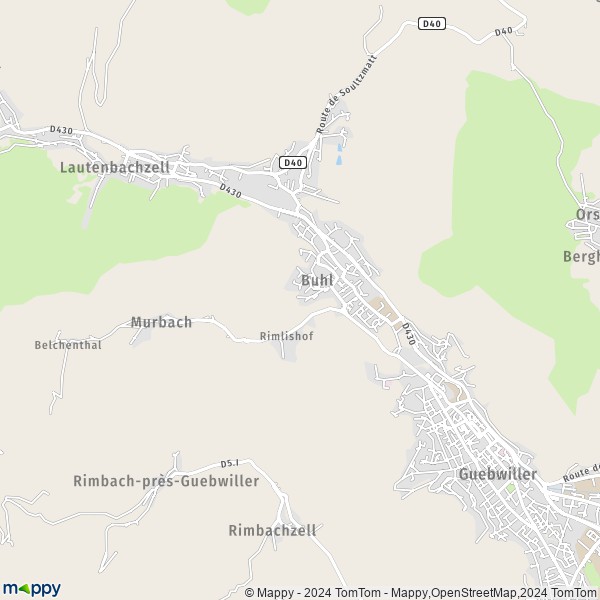 De kaart voor de stad Buhl 68530