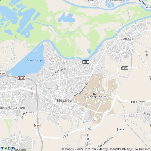 De kaart voor de stad Meyzieu 69330