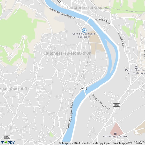 De kaart voor de stad Collonges-au-Mont-d'Or 69660