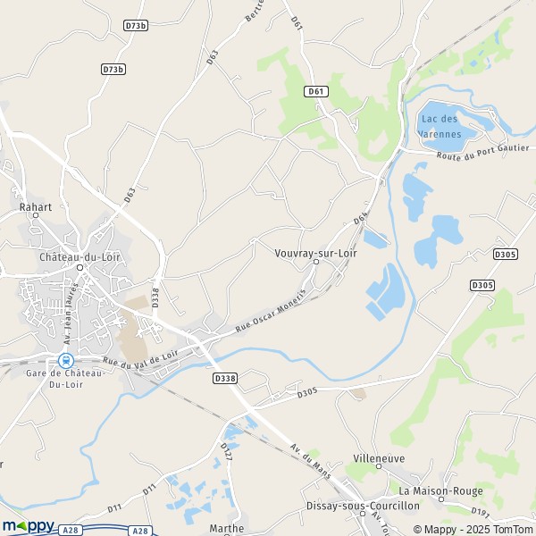 Kaart Vouvray-sur-Loir, 72500 Montval-sur-Loir