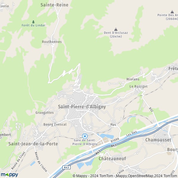 De kaart voor de stad Saint-Pierre-d'Albigny 73250