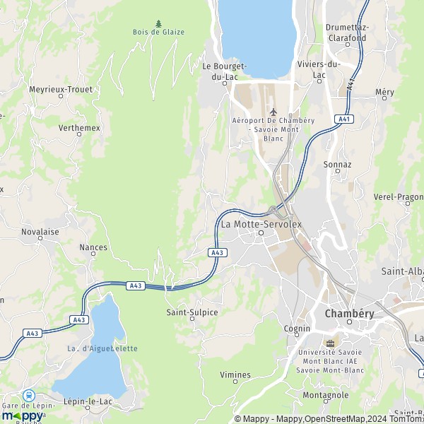De kaart voor de stad La Motte-Servolex 73290