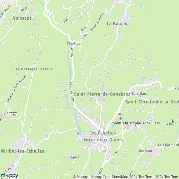 De kaart voor de stad Les Échelles 73360
