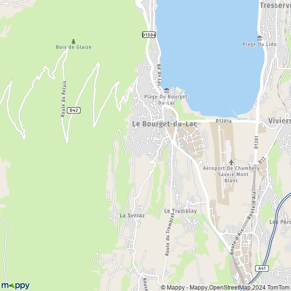 De kaart voor de stad Le Bourget-du-Lac 73370