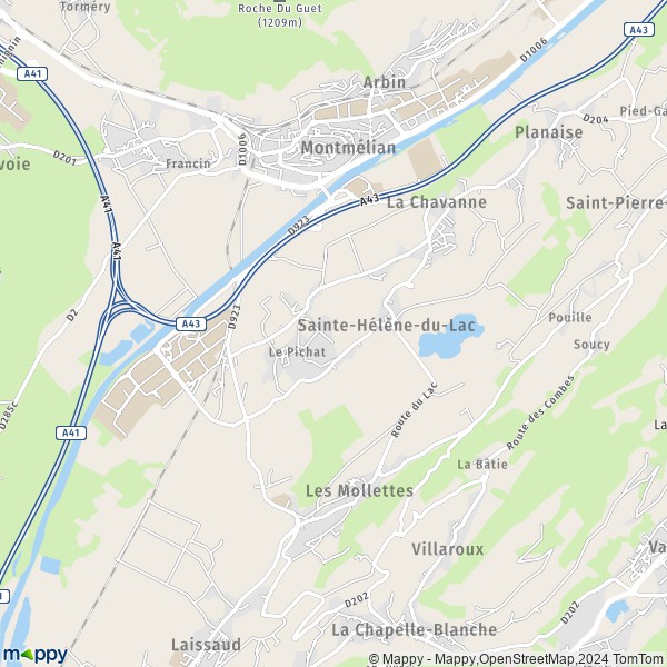De kaart voor de stad Sainte-Hélène-du-Lac 73800