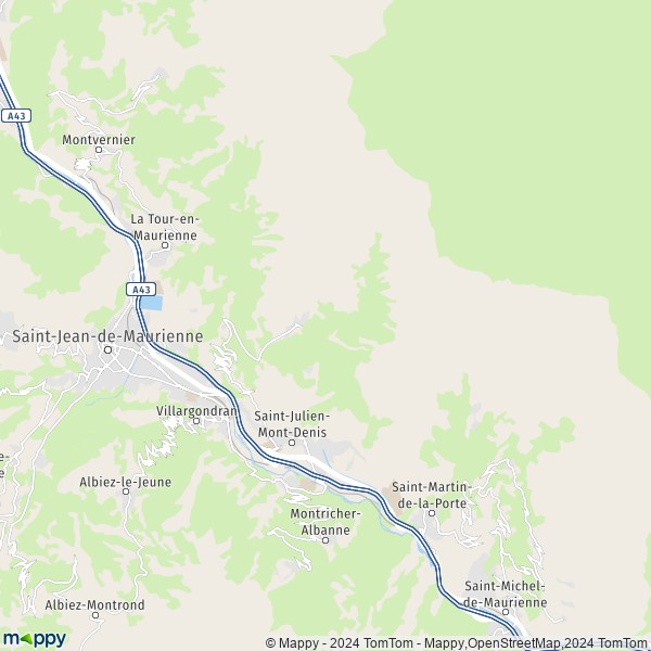 De kaart voor de stad Saint-Julien-Mont-Denis 73870