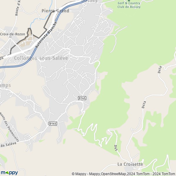 De kaart voor de stad Collonges-sous-Salève 74160