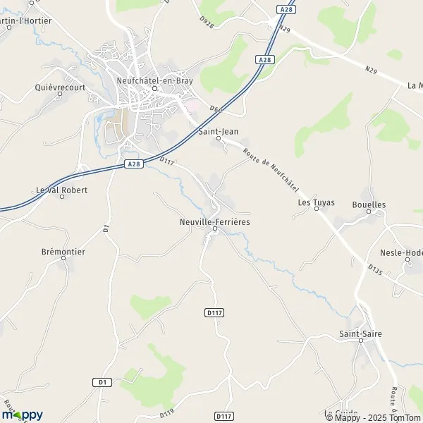 Plattegrond NeuvilleFerrières kaart van NeuvilleFerrières (76270