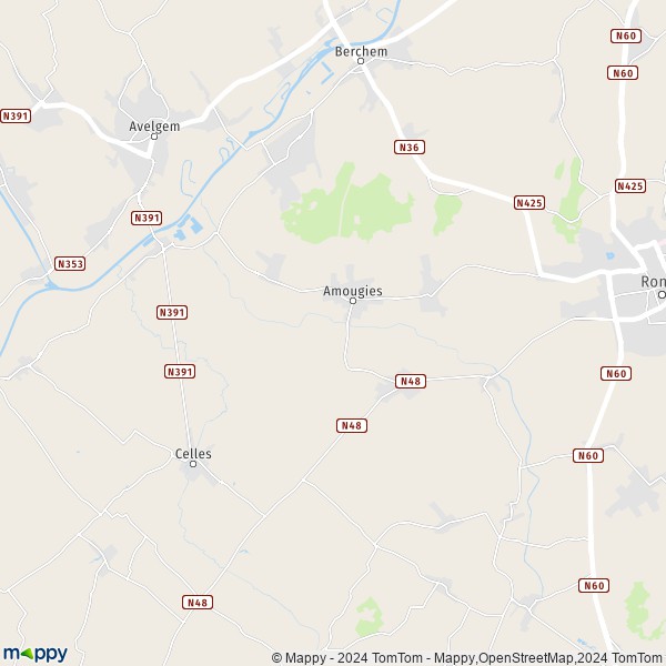 De kaart voor de stad 7750 Mont-de-l'Enclus