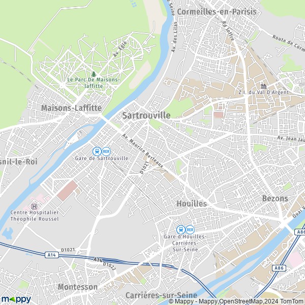 De kaart voor de stad Sartrouville 78500