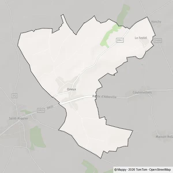 Plattegrond Oneux : kaart van Oneux (80135) en praktische info