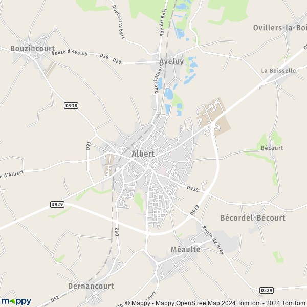 De kaart voor de stad Albert 80300