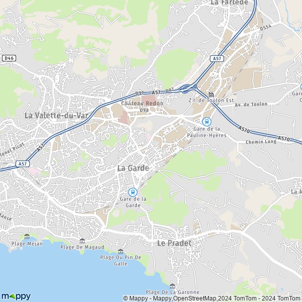De kaart voor de stad La Garde 83130