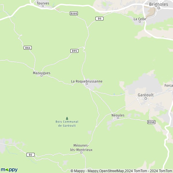 De kaart voor de stad La Roquebrussanne 83136