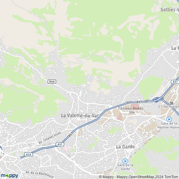 De kaart voor de stad La Valette-du-Var 83160