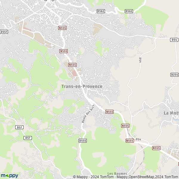 De kaart voor de stad Trans-en-Provence 83720