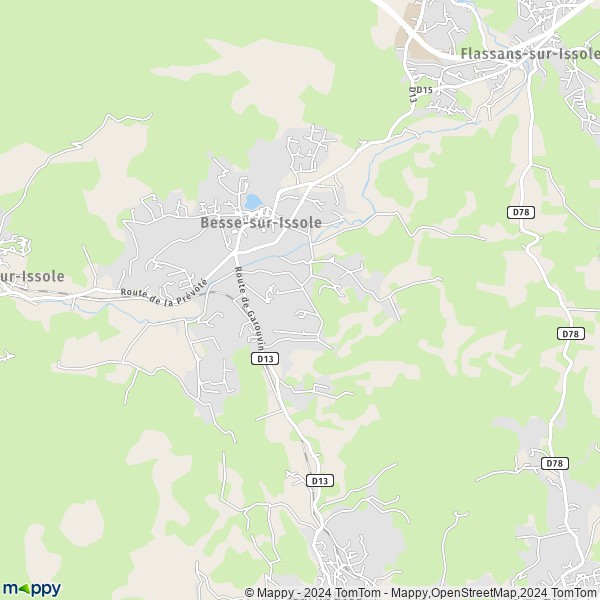 De kaart voor de stad Besse-sur-Issole 83890