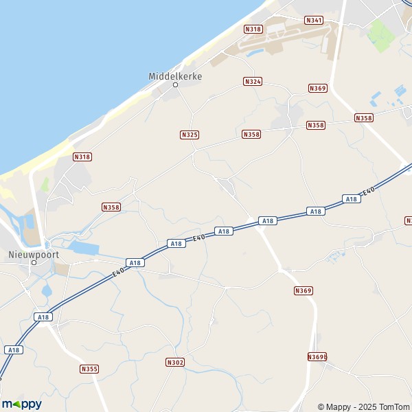 De kaart voor de stad 8400-8620 Middelkerke