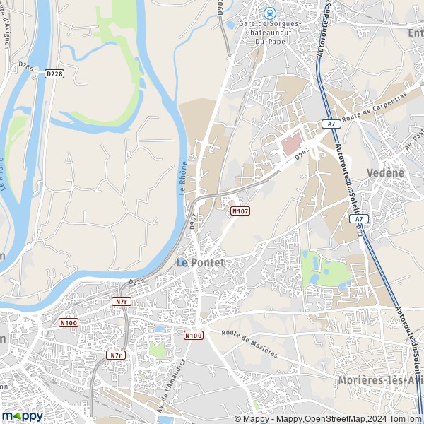 De kaart voor de stad Le Pontet 84130
