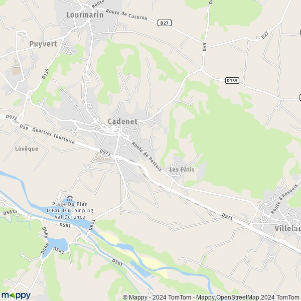 De kaart voor de stad Cadenet 84160