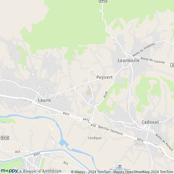 De kaart voor de stad Puyvert 84160