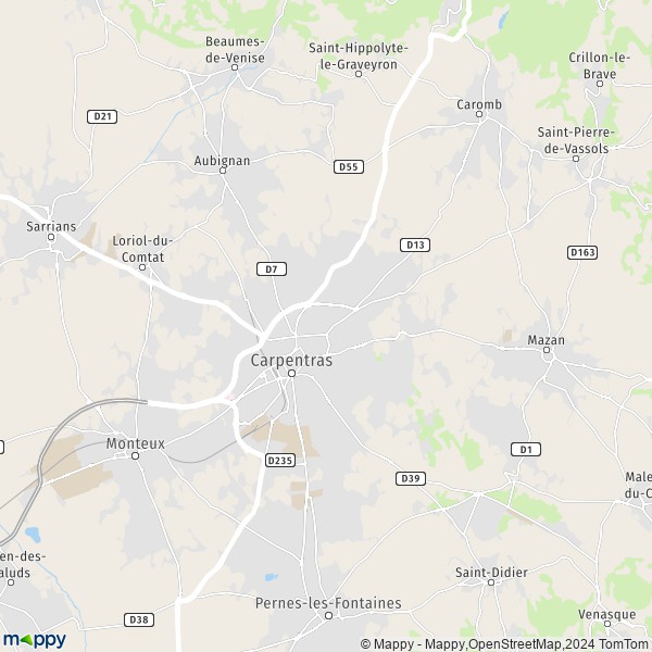 De kaart voor de stad Carpentras 84200