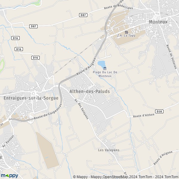 De kaart voor de stad Althen-des-Paluds 84210