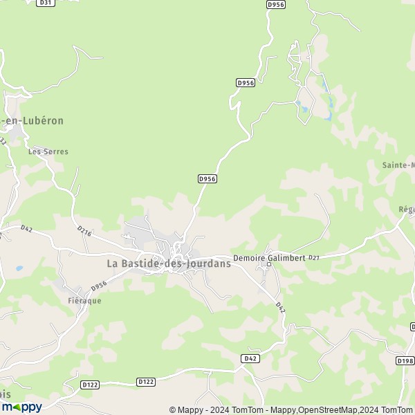 De kaart voor de stad La Bastide-des-Jourdans 84240