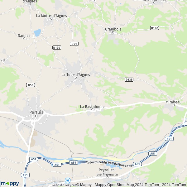 De kaart voor de stad La Tour-d'Aigues 84240