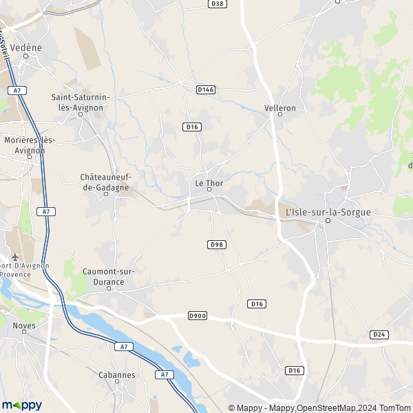 De kaart voor de stad Le Thor 84250