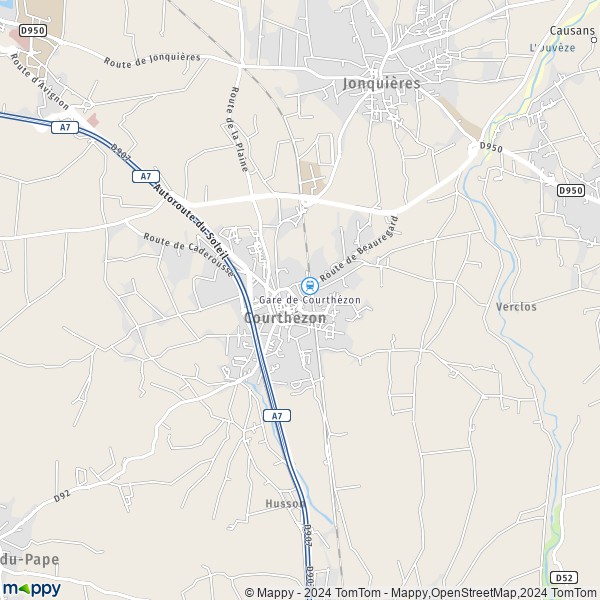 De kaart voor de stad Courthézon 84350