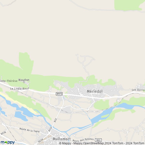 De kaart voor de stad Mérindol 84360