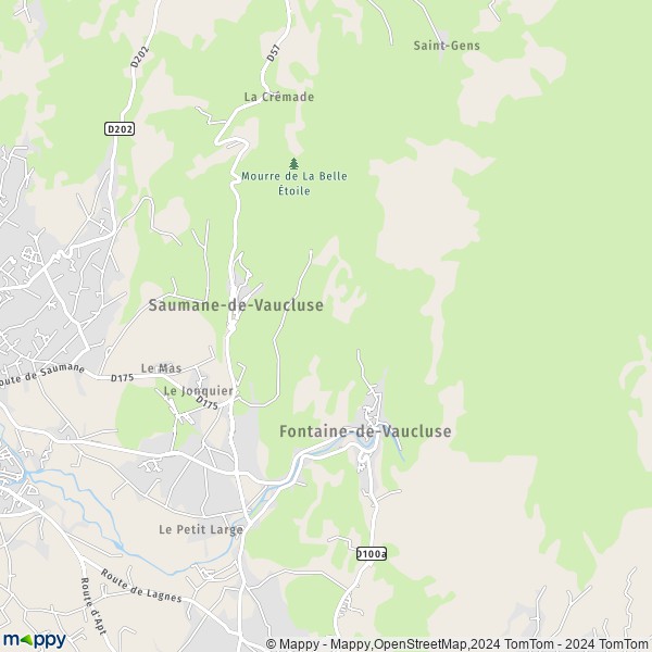 De kaart voor de stad Saumane-de-Vaucluse 84800