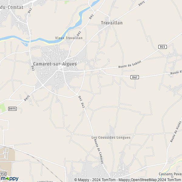 De kaart voor de stad Camaret-sur-Aigues 84850
