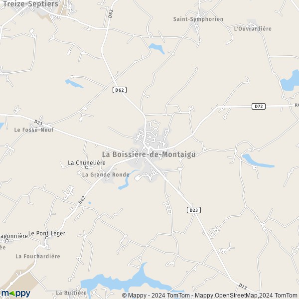 De kaart voor de stad La Boissière-de-Montaigu 85600