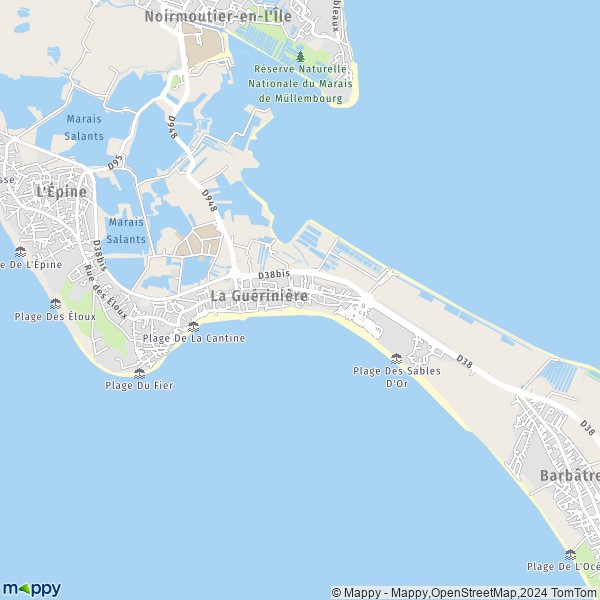 De kaart voor de stad La Guérinière 85680