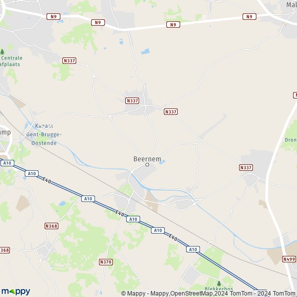 De kaart voor de stad 8730 Beernem