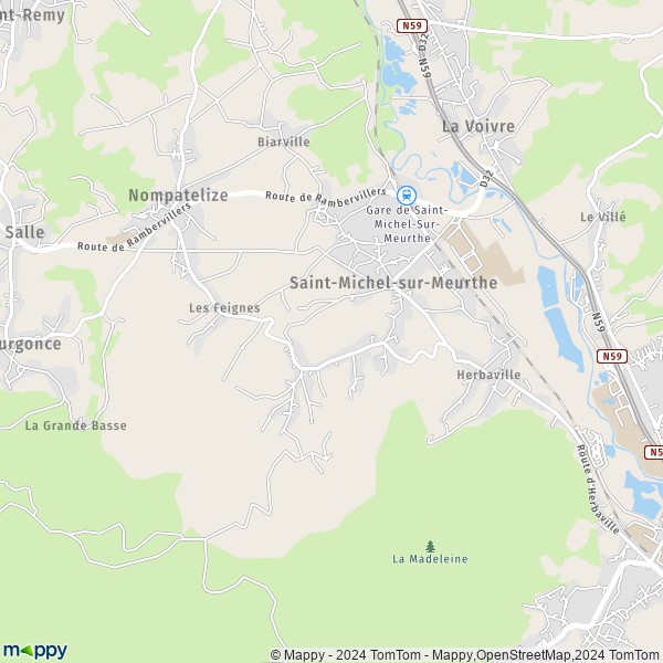 De kaart voor de stad Saint-Michel-sur-Meurthe 88470