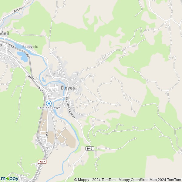 De kaart voor de stad Éloyes 88510