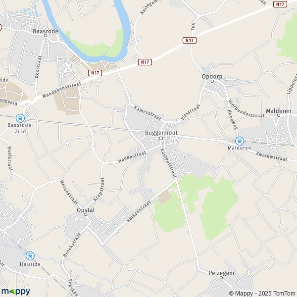 De kaart voor de stad 9200-9280 Buggenhout