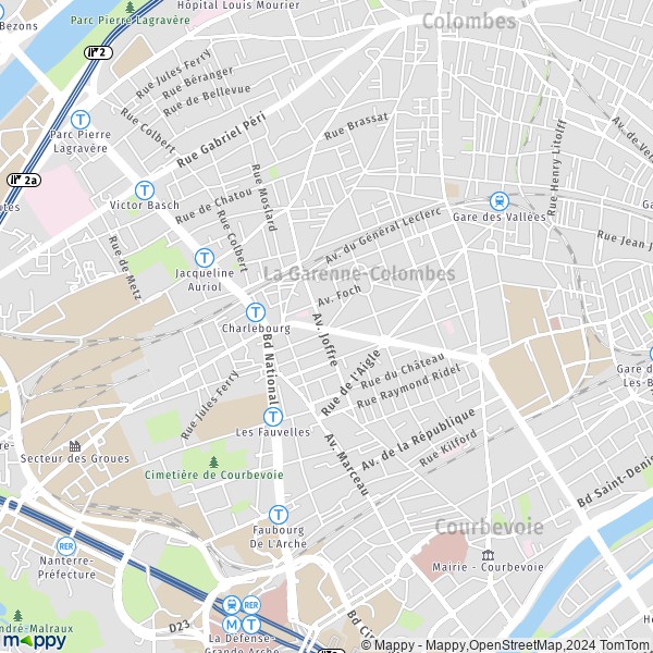 De kaart voor de stad La Garenne-Colombes 92250