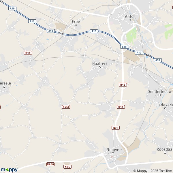 De kaart voor de stad 9320-9473 Haaltert