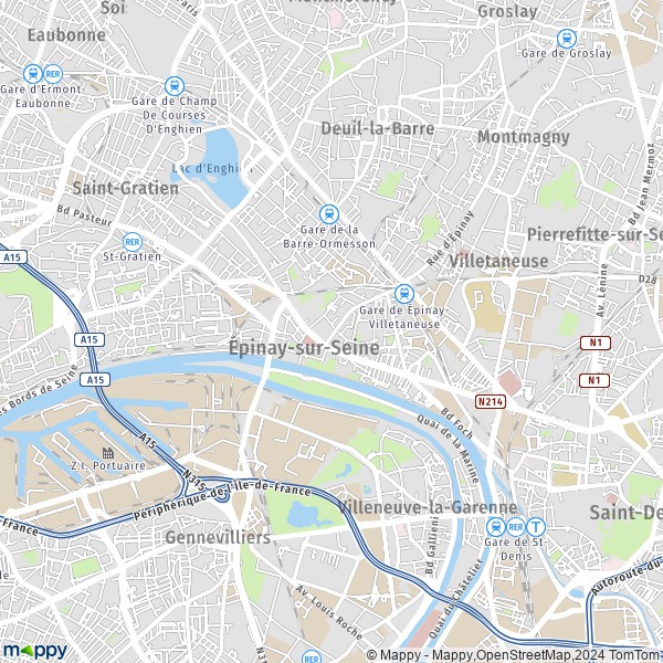 De kaart voor de stad Épinay-sur-Seine 93800
